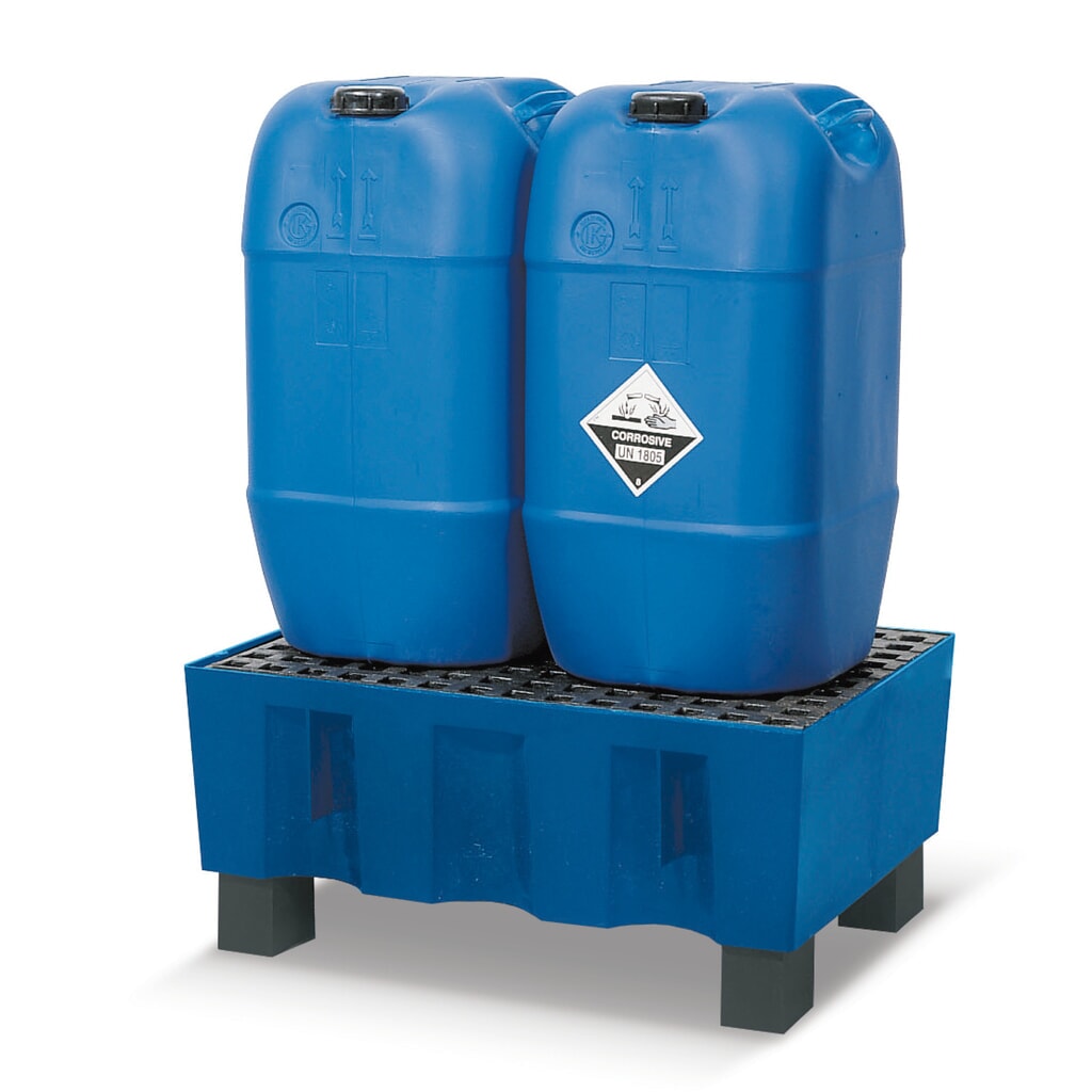 asecos® vasca di raccolta in PE per contenitori da 60 litri, con piedini di supporto, AxLxP 330 x 725 x 525 mm, senza griglia Immagine del prodotto: asecos® vasca di raccolta in PE per contenitori da 60 litri, con piedini di supporto, AxLxP 330 x 725 x 525 mm, senza griglia