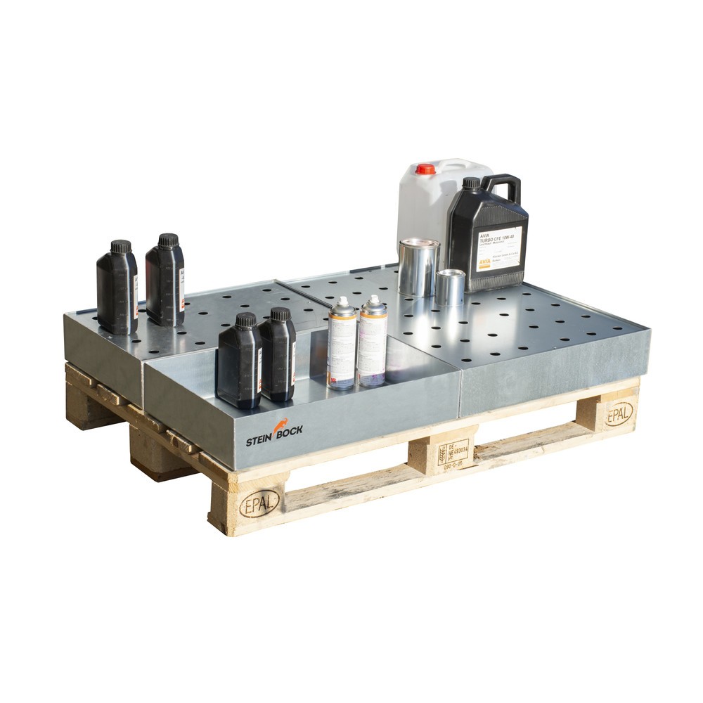 Immagine del prodotto n. 2: Vasca di raccolta per piccoli contenitori, in acciaio, per pallet, AxLxP 120 x 400 x 600 mm