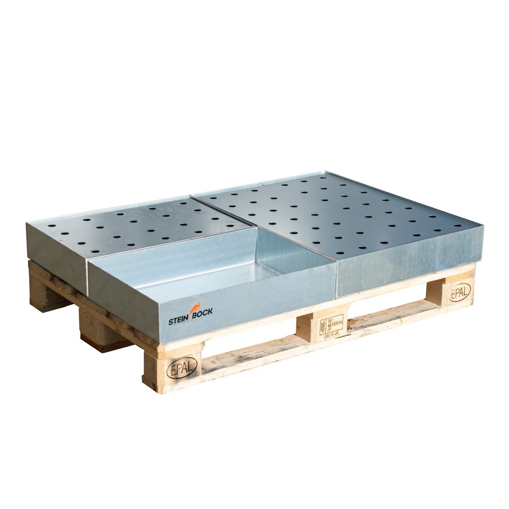 Immagine del prodotto n. 3: Vasca di raccolta per piccoli contenitori, in acciaio, per pallet, AxLxP 120 x 400 x 600 mm