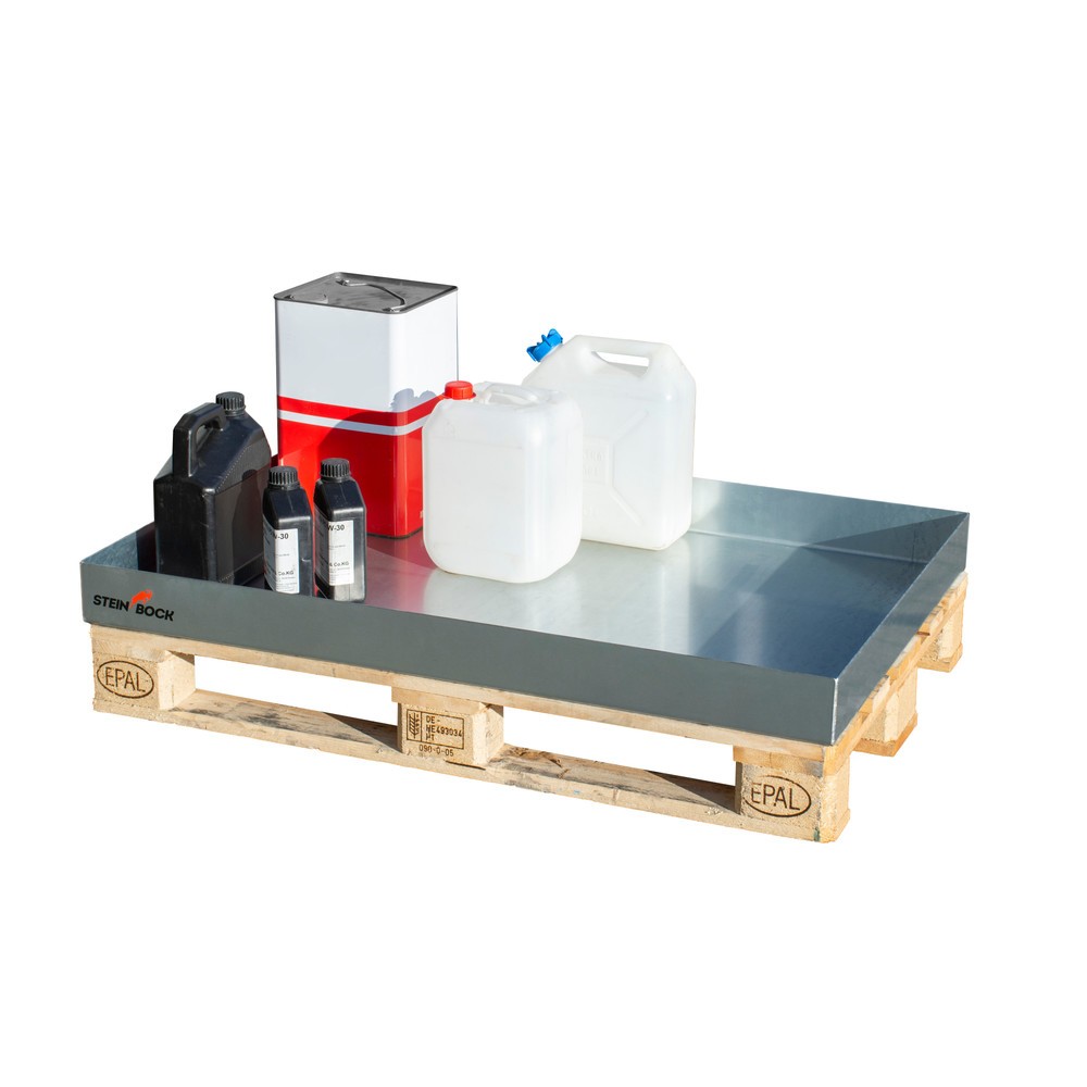 Immagine del prodotto n. 2: Vasca di raccolta per piccoli contenitori, in acciaio, per pallet, AxLxP 120 x 600 x 1.200 mm
