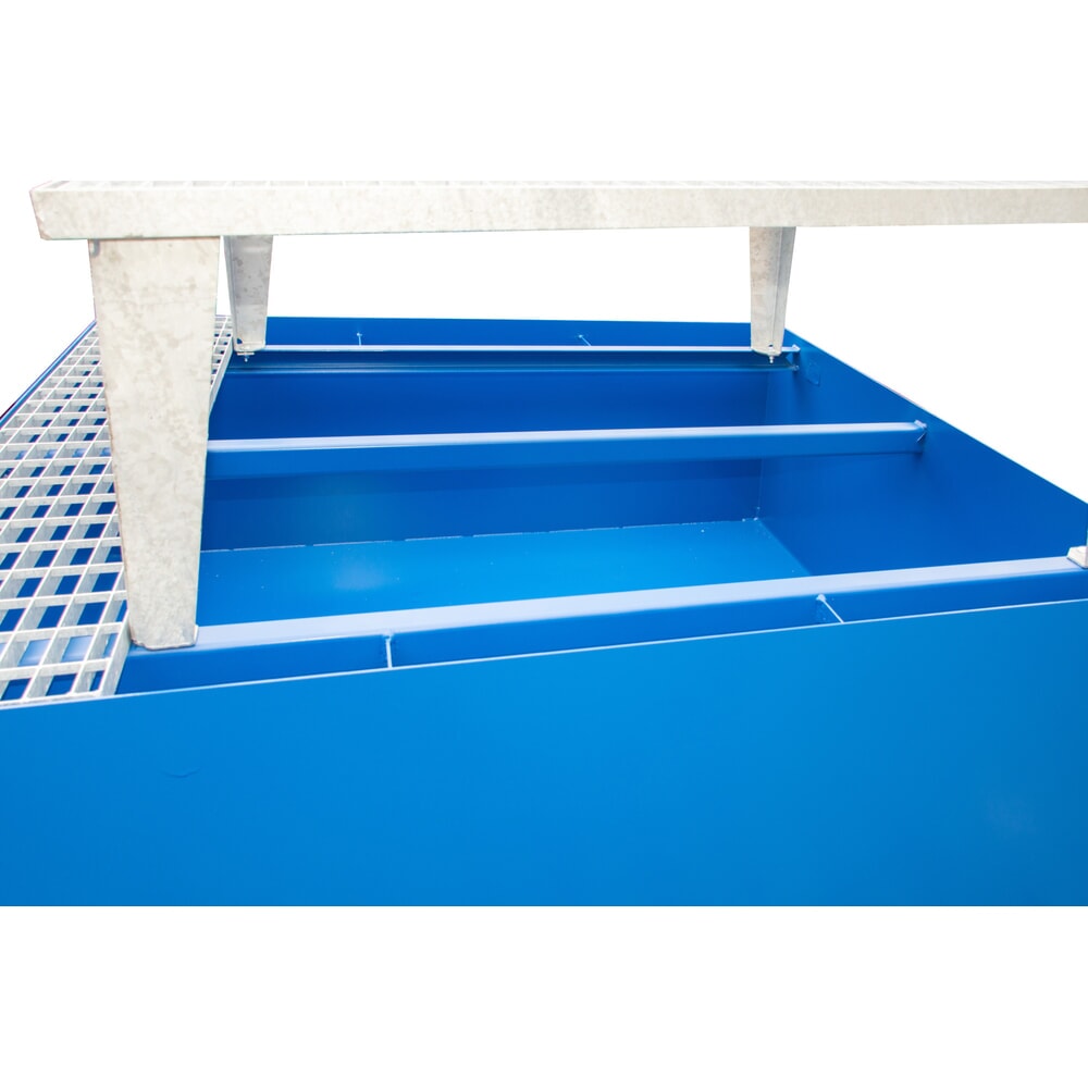 Immagine del prodotto n. 7: Vasca di raccolta Steinbock® in acciaio per 1x KTC/IBC, incl. supporto di riempimento, blu