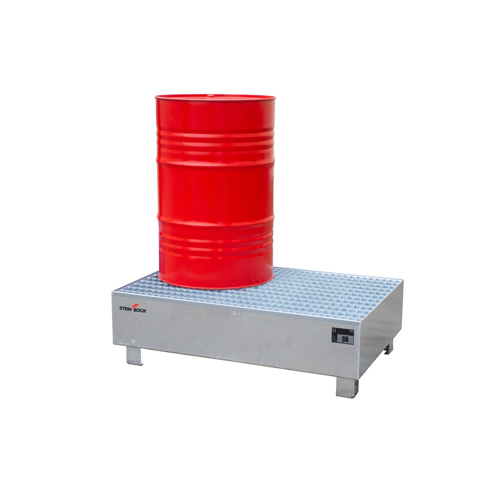 Immagine del prodotto n. 4: Vasca di raccolta Steinbock®, 2x 200 l, Alt x Largh x Prof 360 x 800 x 1.200 mm, incl. griglia, zincata a caldo