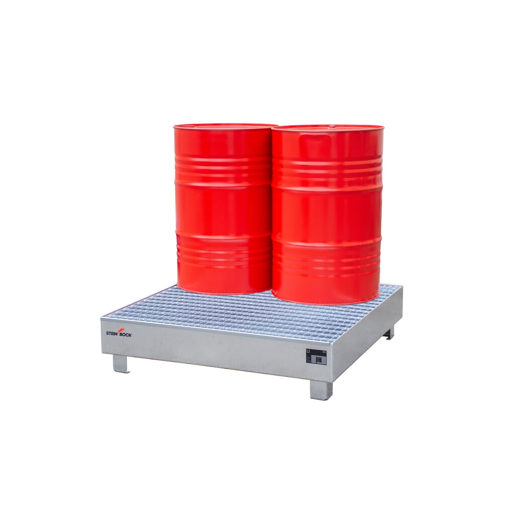Immagine del prodotto n. 4: Steinbock® vasca di raccolta, 4x 200 l, AxLxP 285 x 1.200 x 1.200 mm, incl. griglia, zincata a caldo
