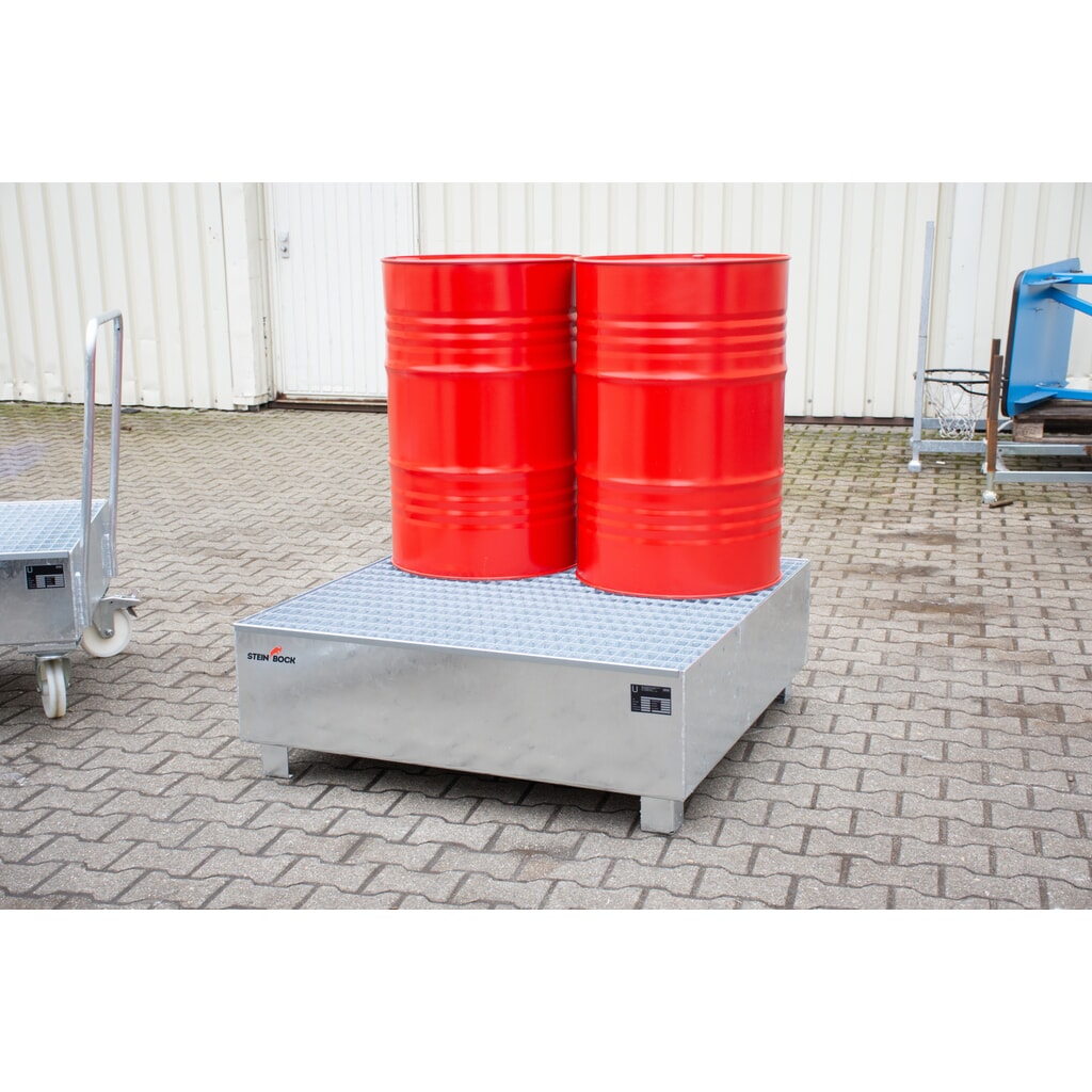 Steinbock® vasca di raccolta, 4x 200 l, AxLxP 415 x 1.200 x 1.200 mm, incl. griglia, zincata a caldo Immagine del prodotto n. 4: Steinbock® vasca di raccolta, 4x 200 l, AxLxP 415 x 1.200 x 1.200 mm, incl. griglia, zincata a caldo