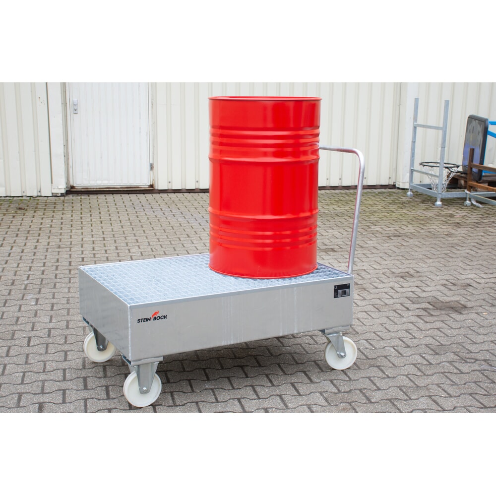 Immagine del prodotto n. 3: Vasca di raccolta Steinbock® per fusti da 200 litri, mobile, zincata a caldo