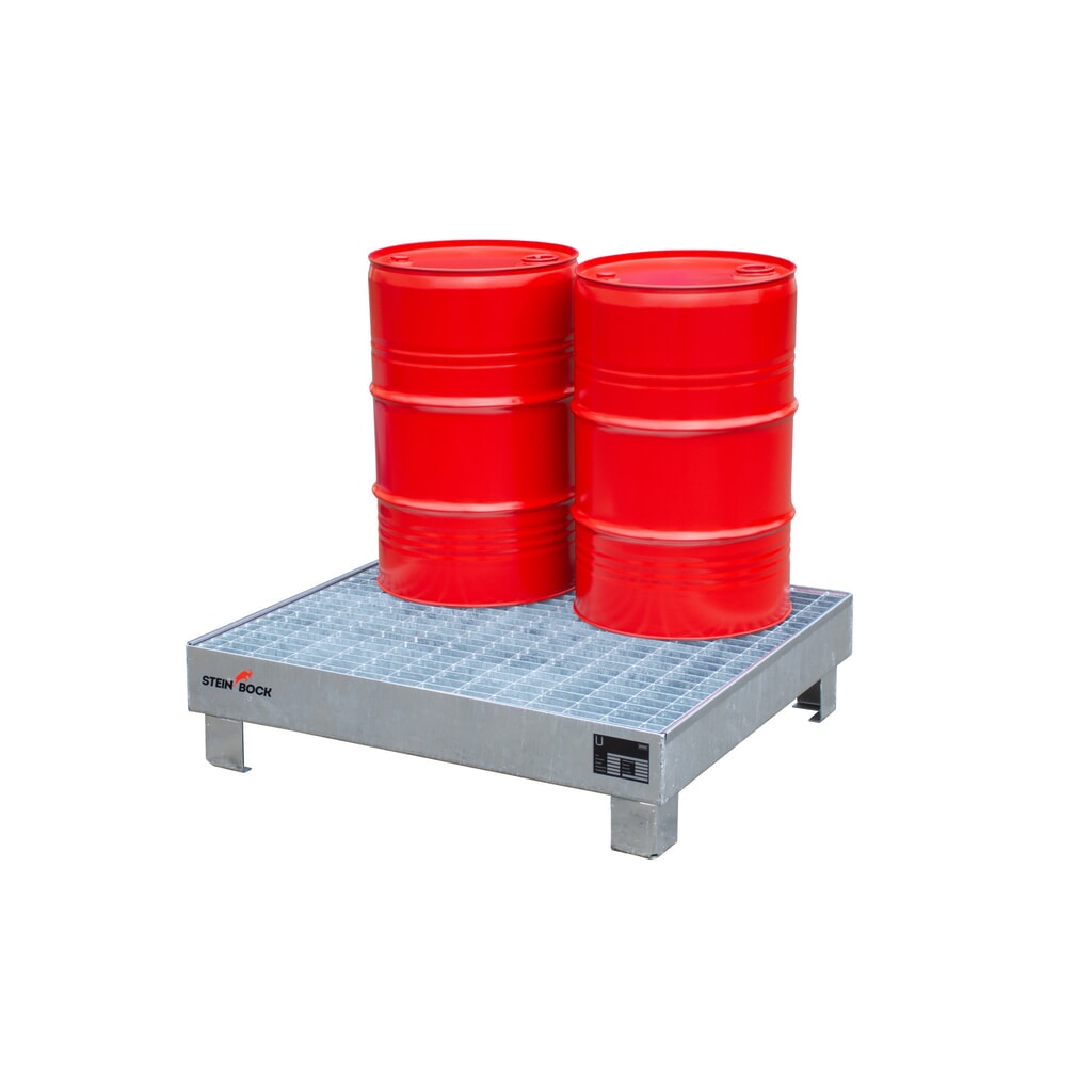 Steinbock® vasca di raccolta per 4x fusti da 60 litri, incl. griglia, zincata a caldo Immagine del prodotto n. 4: Steinbock® vasca di raccolta per 4x fusti da 60 litri, incl. griglia, zincata a caldo