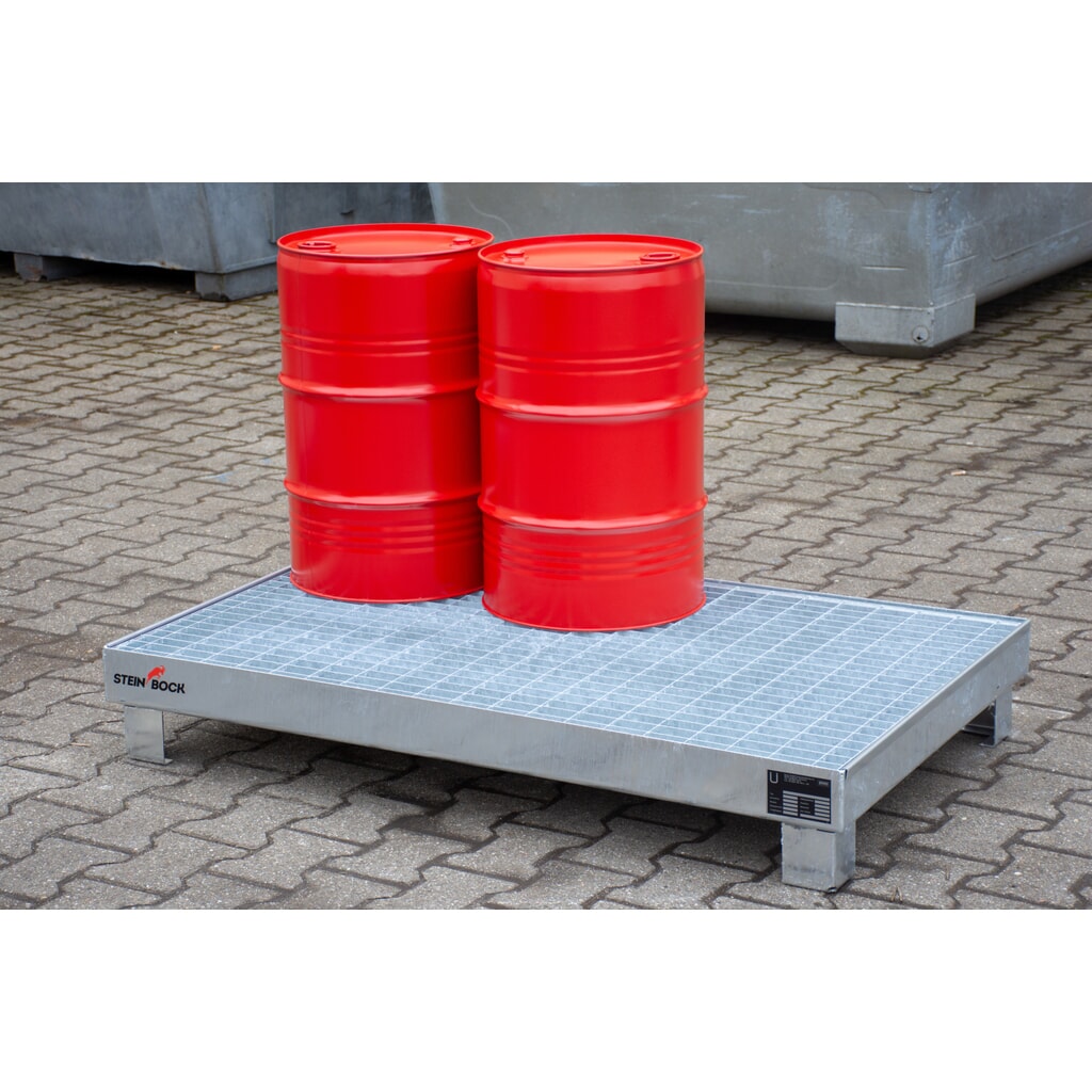 Steinbock® vasca di raccolta per 6x fusti da 60 litri, incl. griglia, zincata a caldo Immagine del prodotto n. 4: Steinbock® vasca di raccolta per 6x fusti da 60 litri, incl. griglia, zincata a caldo