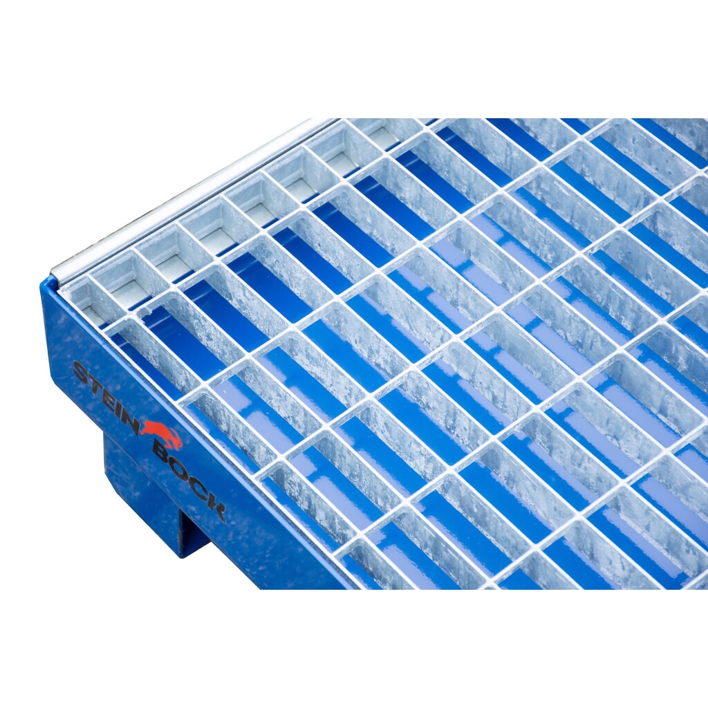 Steinbock® vasca di raccolta per 6x fusti da 60 litri, incl. griglia, blu Immagine del prodotto n. 4: Steinbock® vasca di raccolta per 6x fusti da 60 litri, incl. griglia, blu