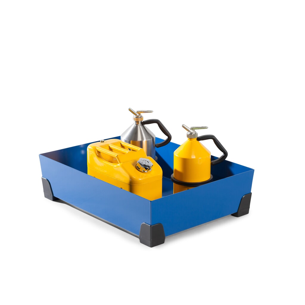 Vasca in acciaio per piccoli contenitori, altezza 200 mm, volume di raccolta 65 l, senza griglia Immagine del prodotto: Vasca in acciaio per piccoli contenitori, altezza 200 mm, volume di raccolta 65 l, senza griglia