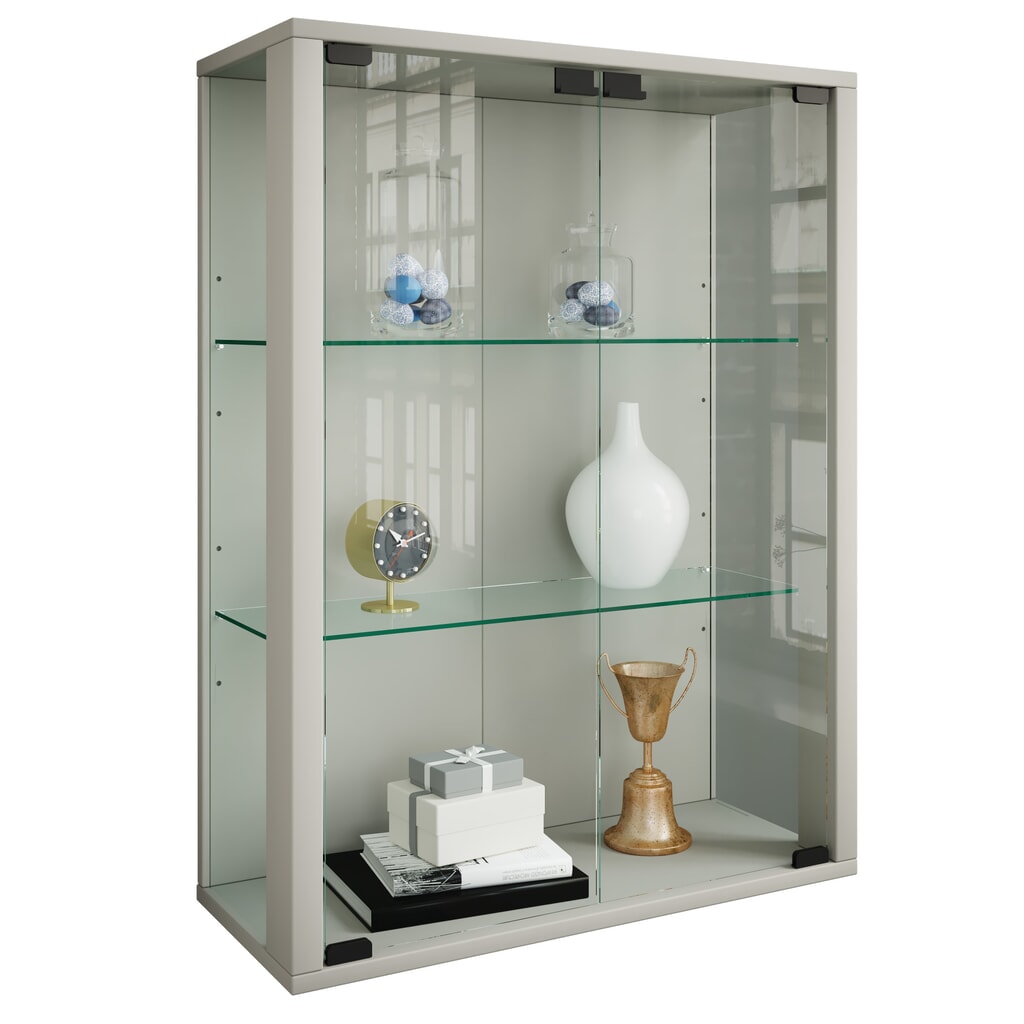 Vetrina a parete VCM Udina, incl. Illuminazione LED, argento Immagine del prodotto: Vetrina a parete VCM Udina, incl. Illuminazione LED, argento