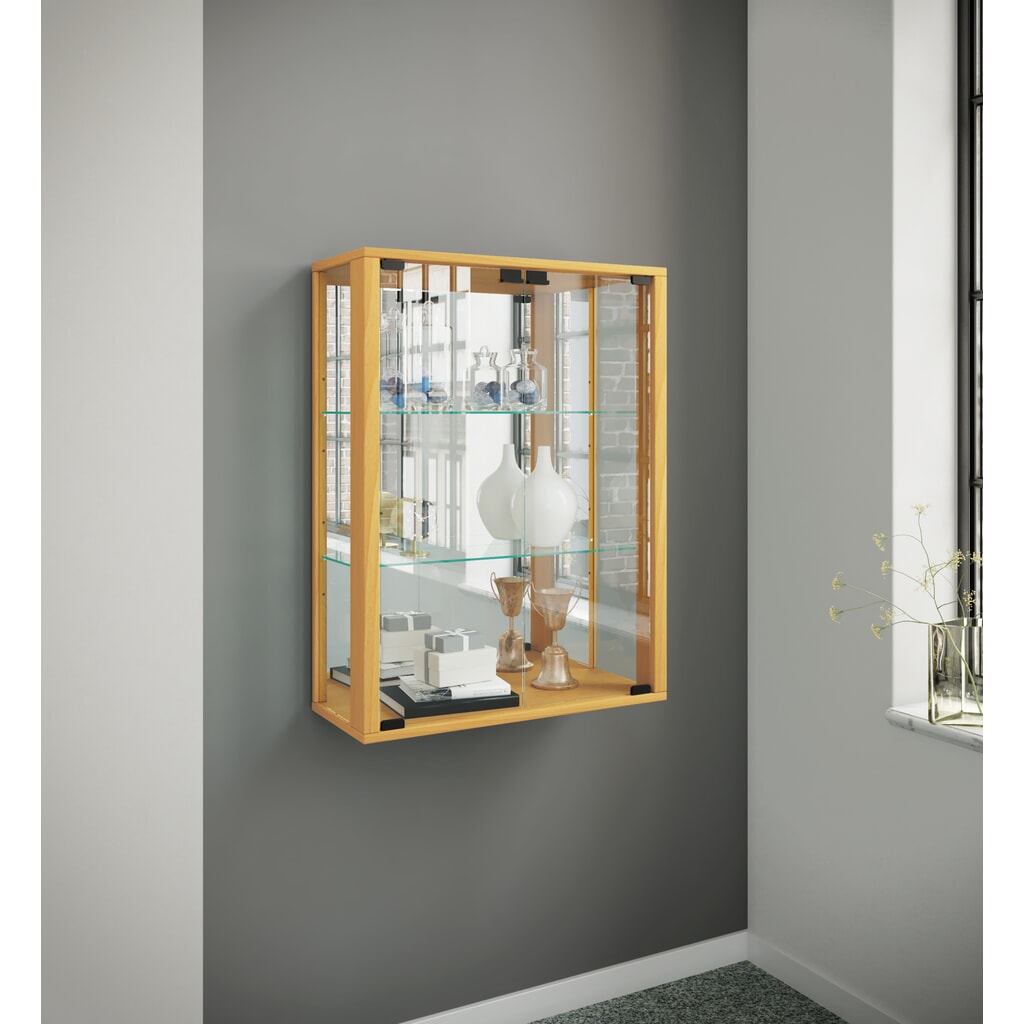 Immagine del prodotto n. 4: Vetrina a parete VCM Udina con specchio, inclusa Illuminazione LED, faggio