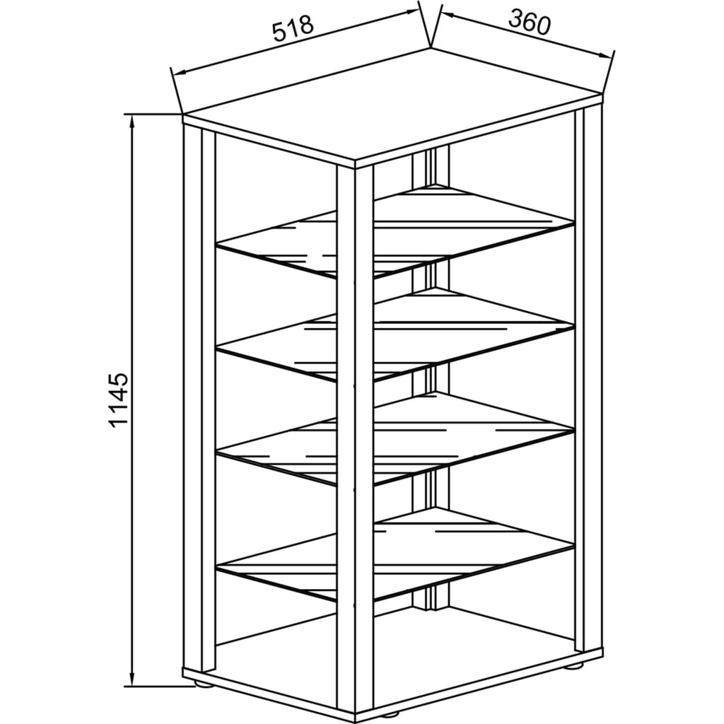Immagine del prodotto n. 5: Vetrina da terra VCM Glasol IV, bianco