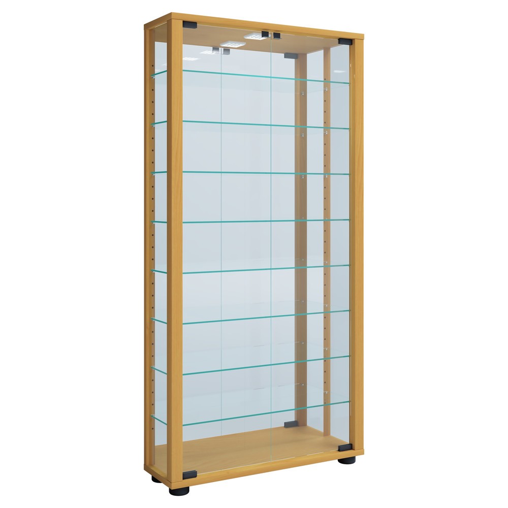 Immagine del prodotto n. 1: Vetrina da terra Lumo Maxi con specchio, con illuminazione a LED, faggio