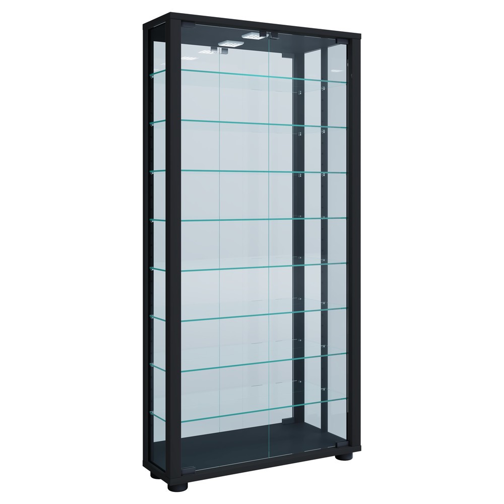 Immagine del prodotto n. 1: Vetrina da terra Lumo Maxi con specchio, illuminazione a LED inclusa, nero