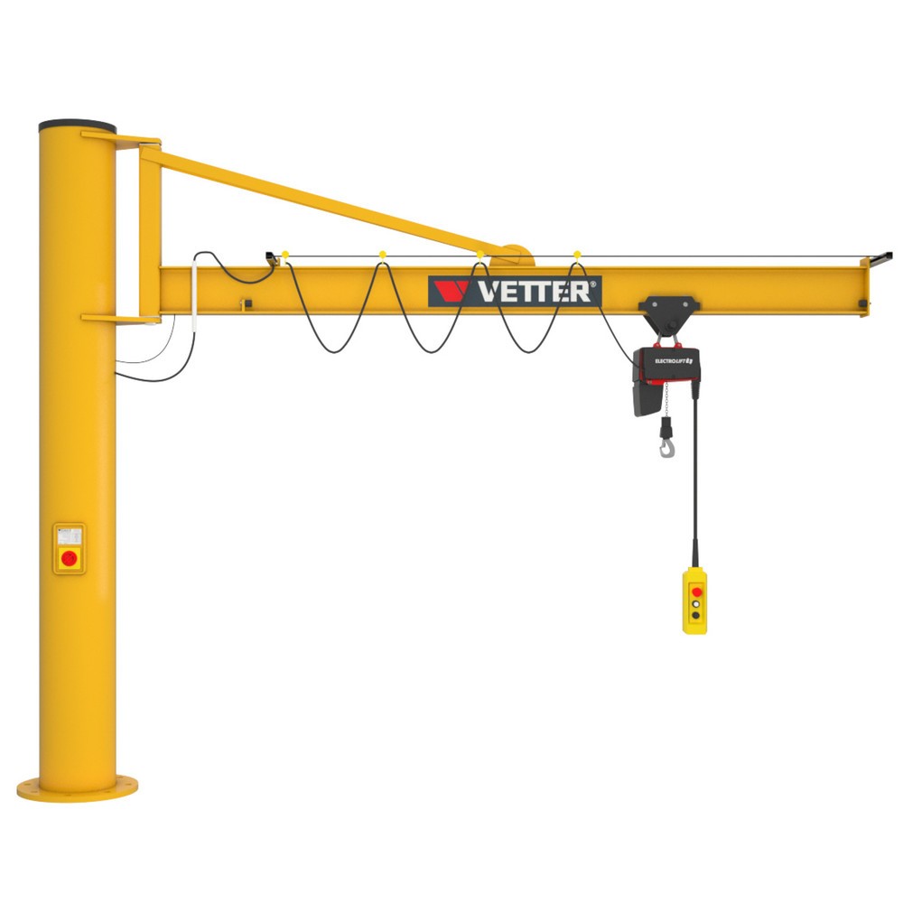 VETTER Gru orientabile incl. paranco elettrico a catena LIFTKET, versione a colonna, ribassata, incl. materiale di fissaggio