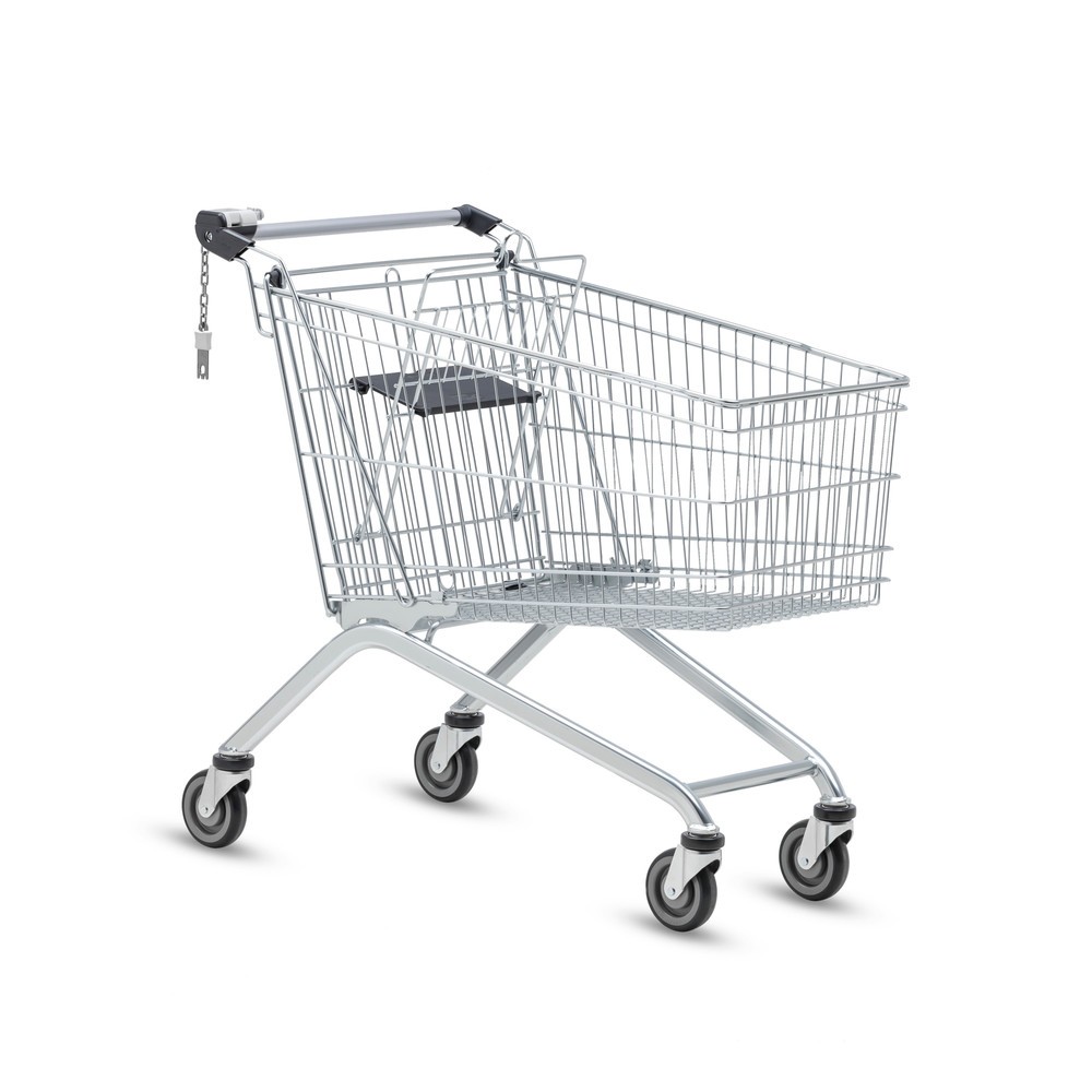 Carrello per la spesa con cestino metallico