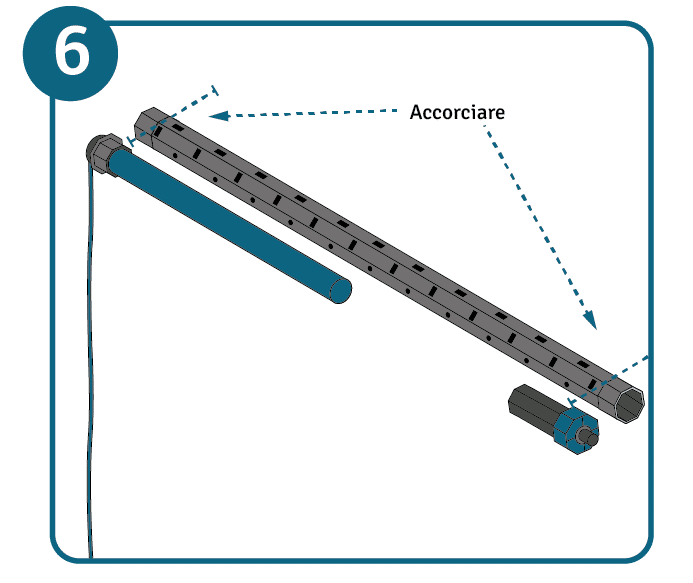 montaggio motore tapparelle step 6 accorciatura