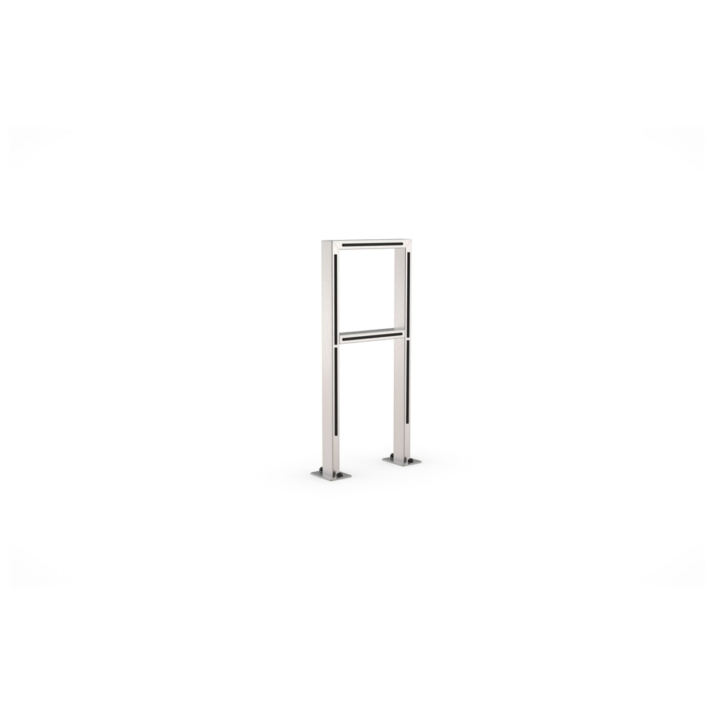 Immagine del prodotto: Staffe di appoggio wsm® con tubo a gomito, da fissare tramite tasselli, 2 posti, acciaio inox