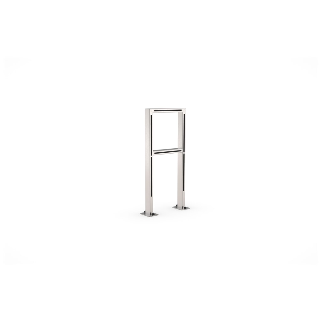 Immagine del prodotto: Staffe di appoggio wsm® con tubo a gomito, da fissare tramite tasselli, 2 posti, acciaio inox