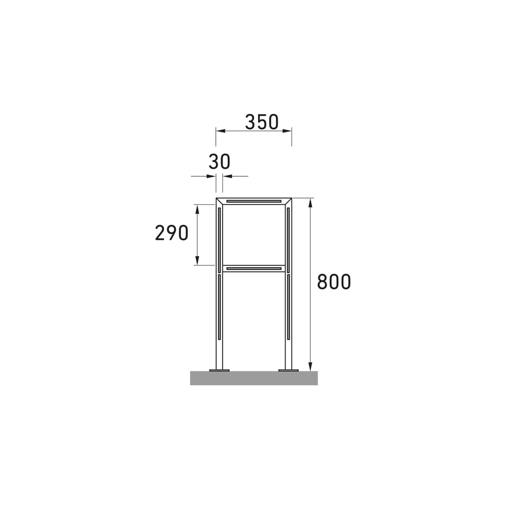 Immagine del prodotto n. 8: Staffe di appoggio wsm® con tubo a gomito, da fissare tramite tasselli, 2 posti, acciaio inox