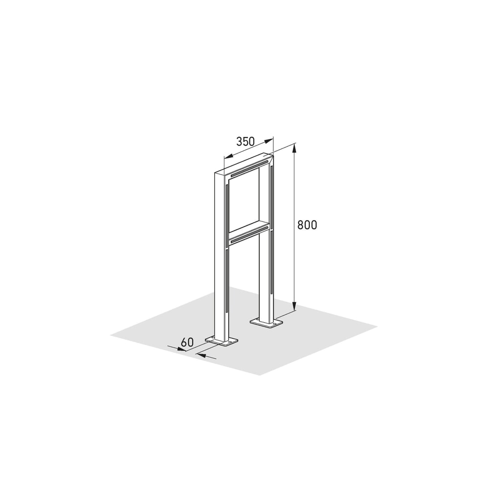 Immagine del prodotto n. 9: Staffe di appoggio wsm® con tubo a gomito, da fissare tramite tasselli, 2 posti, acciaio inox