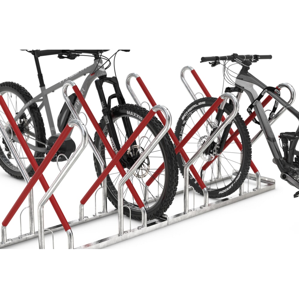 Immagine del prodotto n. 4: Rastrelliera per biciclette wsm® 0500 XBF, da tassellare, zincato a caldo, caricamento da due lati, 8 posti, interasse 540 mm