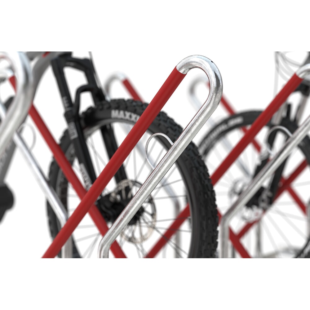 Immagine del prodotto n. 5: Rastrelliera per biciclette wsm® 0500 XBF, da tassellare, zincato a caldo, caricamento da due lati, 8 posti, interasse 540 mm