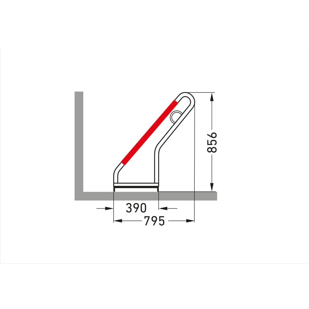 Immagine del prodotto n. 7: Rastrelliera per biciclette wsm® 0500 XBF, da tassellare, zincato a caldo, caricamento da un lato, 4 posti, interasse 500 mm