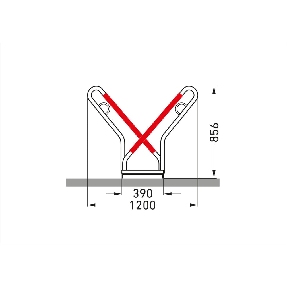 Immagine del prodotto n. 7: Rastrelliera per biciclette wsm® 0500 XBF, da tassellare, zincato a caldo, caricamento da due lati, 8 posti, interasse 540 mm