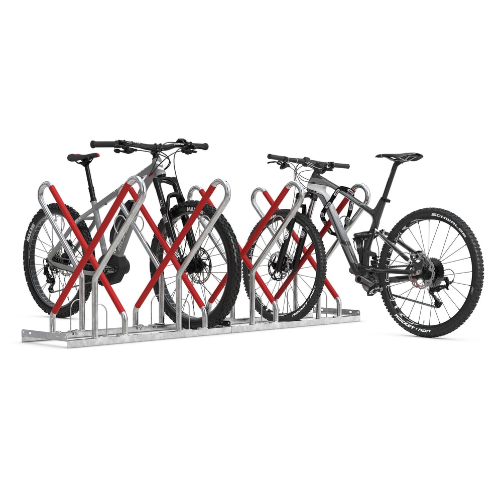 Immagine del prodotto n. 9: Rastrelliera per biciclette wsm® 0500 XBF, da tassellare, zincato a caldo, caricamento da due lati, 12 posti, interasse 540 mm