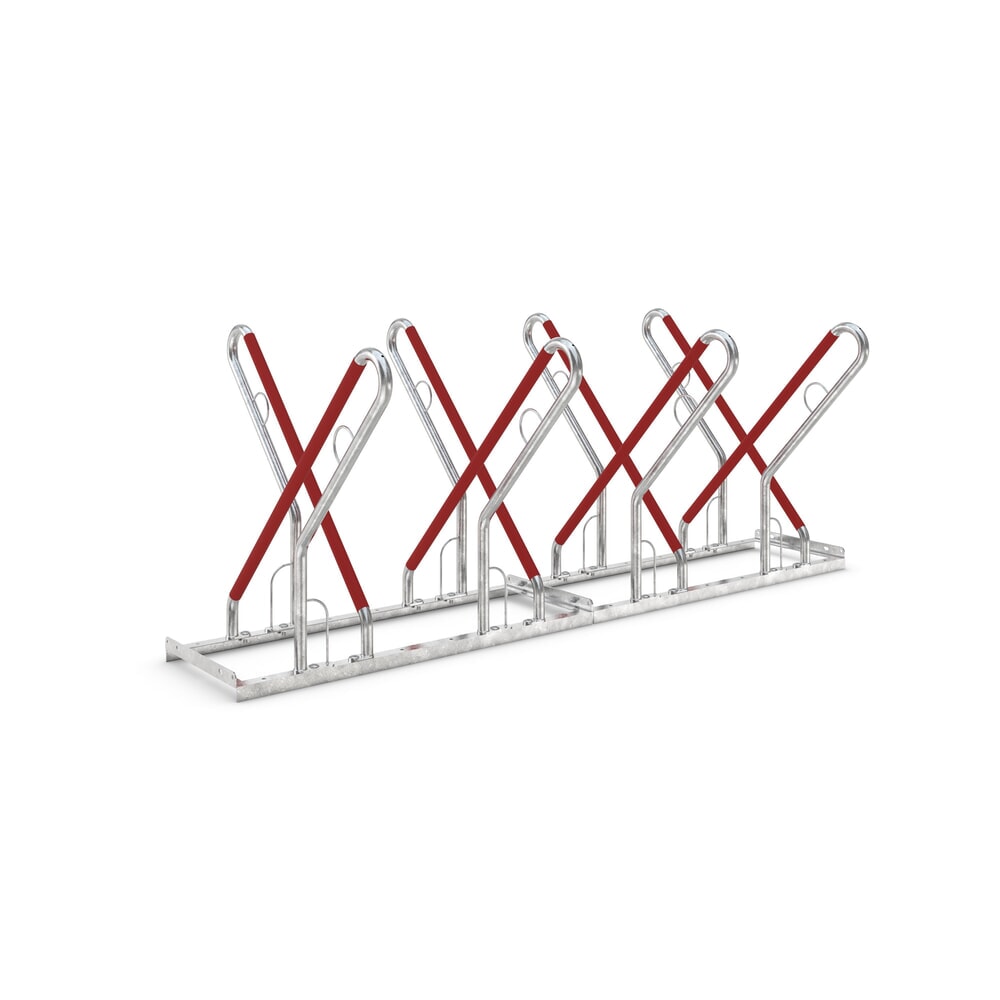 Immagine del prodotto n. 1: Rastrelliera per biciclette wsm® 0500 XBF, da tassellare, zincato a caldo, caricamento da due lati, 8 posti, interasse 540 mm