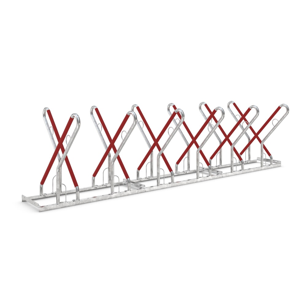 Immagine del prodotto n. 1: Rastrelliera per biciclette wsm® 0500 XBF, da tassellare, zincato a caldo, caricamento da due lati, 12 posti, interasse 540 mm
