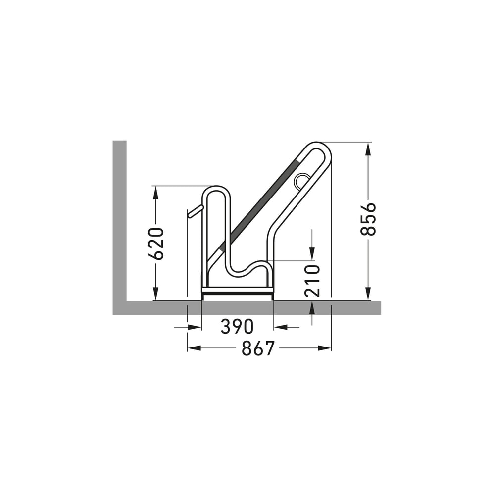 Immagine del prodotto n. 7: Rastrelliera per biciclette wsm® 4801 XXBF, caricamento da 1 lato, 1 posto, regolazione della profondit