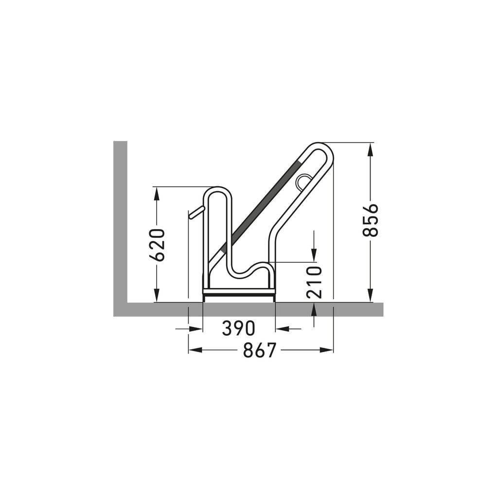 Immagine del prodotto n. 7: Rastrelliera per biciclette wsm® 4801 XXBF, caricamento da 1 lato, 1 posto, regolazione della profondit
