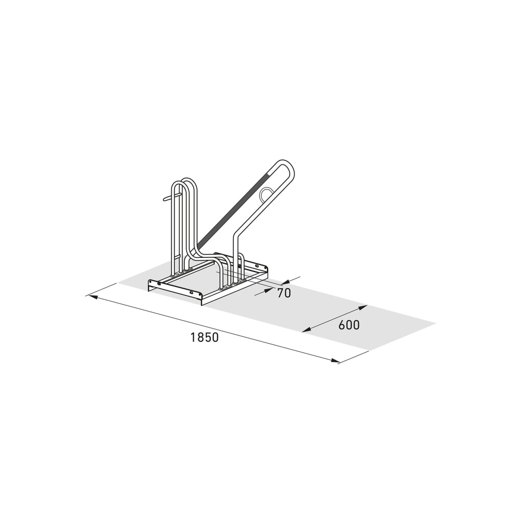 Rastrelliera per biciclette wsm® 4801 XXBF, caricamento da 1 lato, 1 posto, regolazione della profondit Immagine del prodotto n. 8: Rastrelliera per biciclette wsm® 4801 XXBF, caricamento da 1 lato, 1 posto, regolazione della profondit