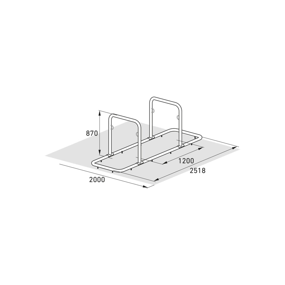 Immagine del prodotto n. 7: Sistema di appoggio wsm® GALAXY XL, caricamento da 2 lati, 4 posti, larghezza 2.520 mm