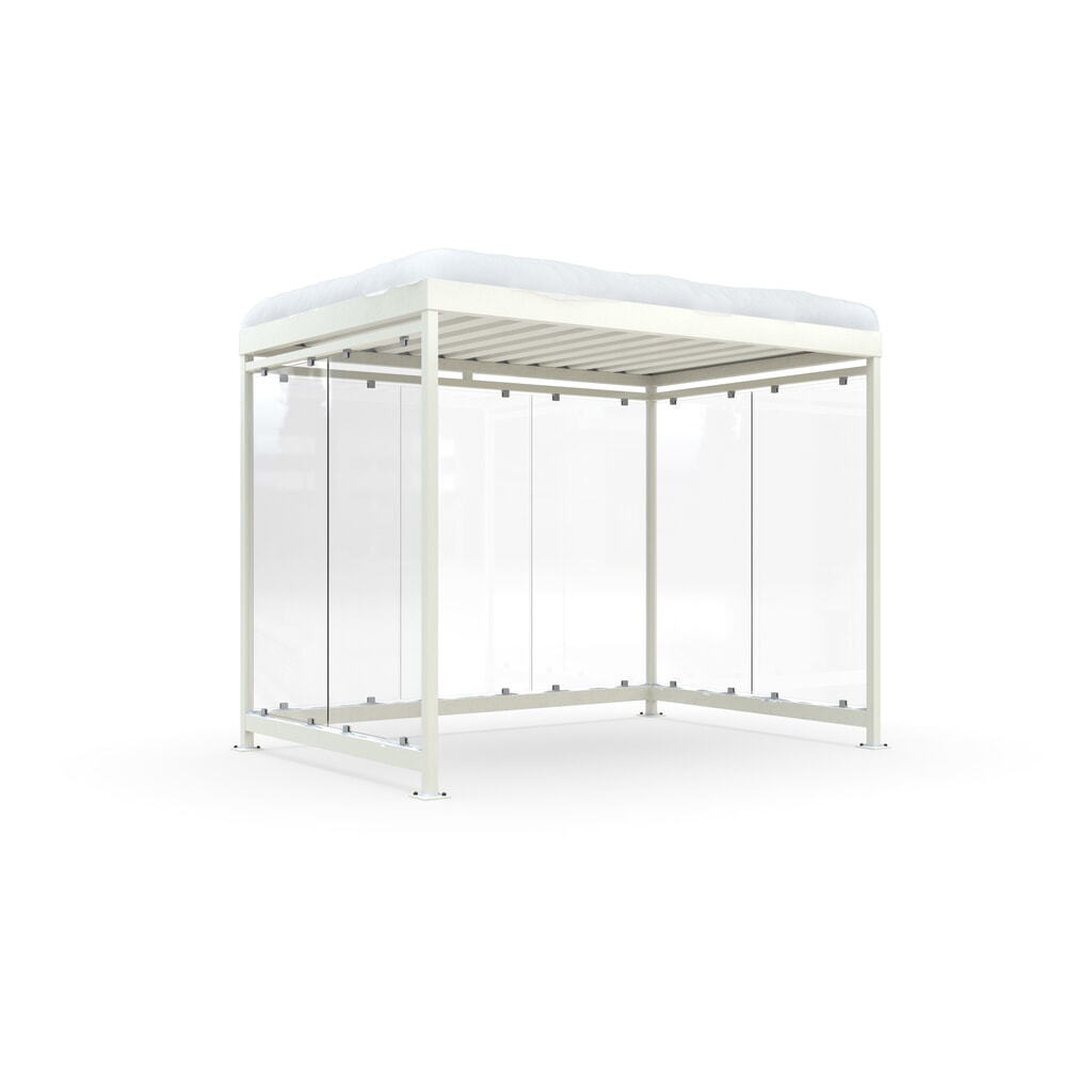 Pensile per fumatori wsm® KÖLN ALPINE, completamente assemblato, carico neve max. 4,15 kN/m², 7 elementi, senza pavimentazione, bianco grigiastro Immagine del prodotto: Pensile per fumatori wsm® KÖLN ALPINE, completamente assemblato, carico neve max. 4,15 kN/m², 7 elementi, senza pavimentazione, bianco grigiastro