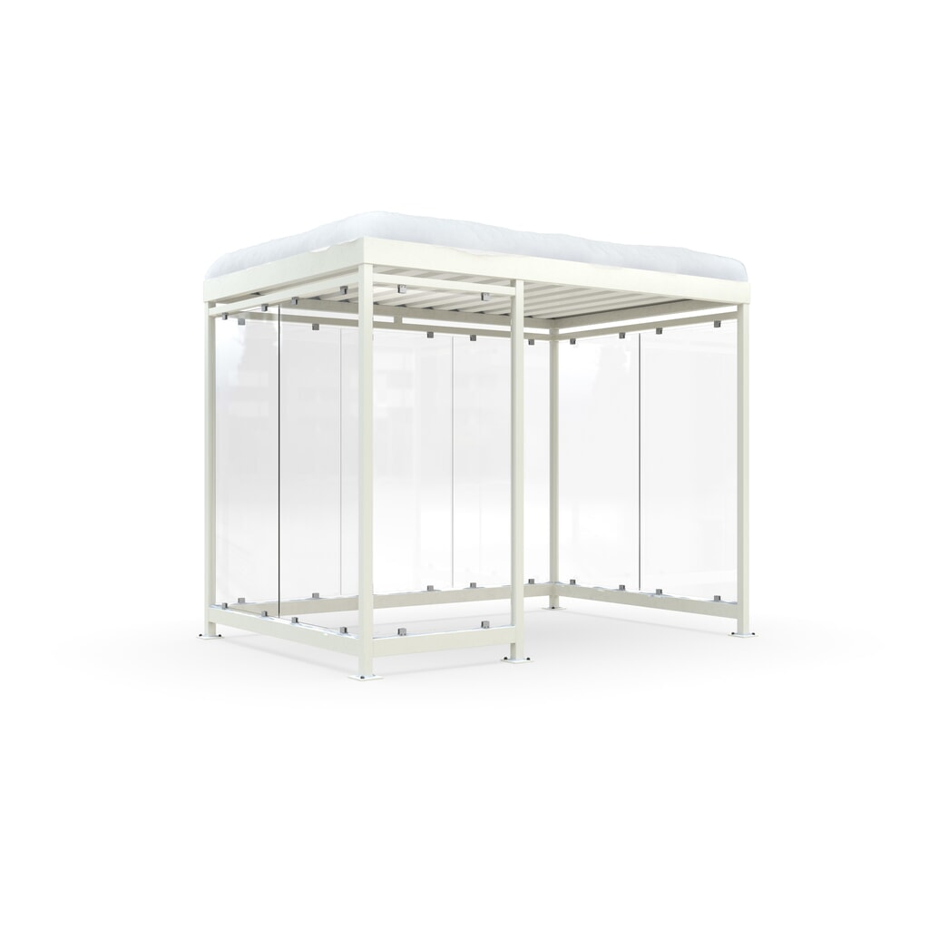 Immagine del prodotto: Pensile per fumatori wsm® KÖLN ALPINE, completamente assemblato, carico neve max. 4,15 kN/m², 8 elementi, senza pavimentazione, bianco grigiastro