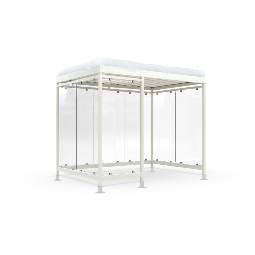 Immagine del prodotto: Pensile per fumatori wsm® KÖLN ALPINE, completamente assemblato, carico neve max. 4,15 kg/m², 8 elementi, con pavimentazione, bianco grigiastro