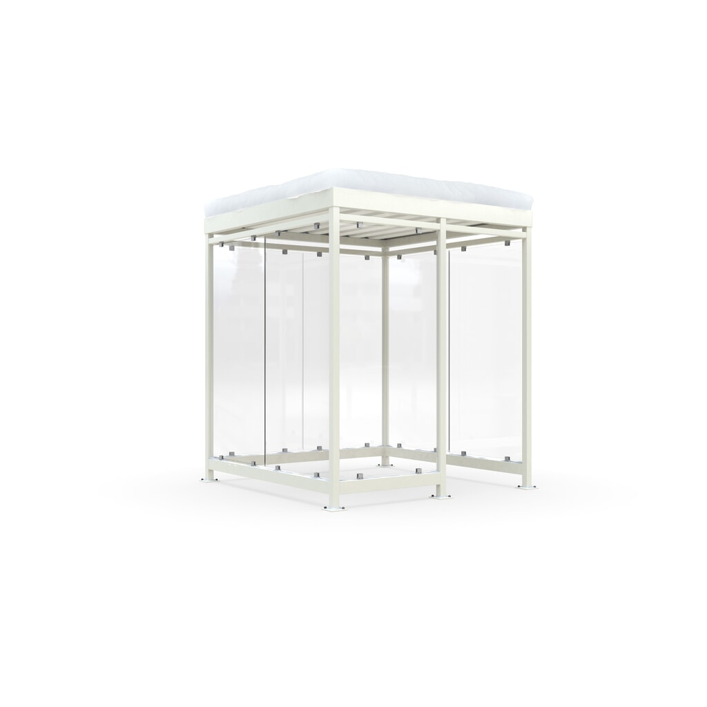 Immagine del prodotto: Pensile per fumatori wsm® KÖLN ALPINE, completamente assemblato, carico neve max. 5,6 kN/m², 7 elementi, senza pavimentazione, bianco grigiastro