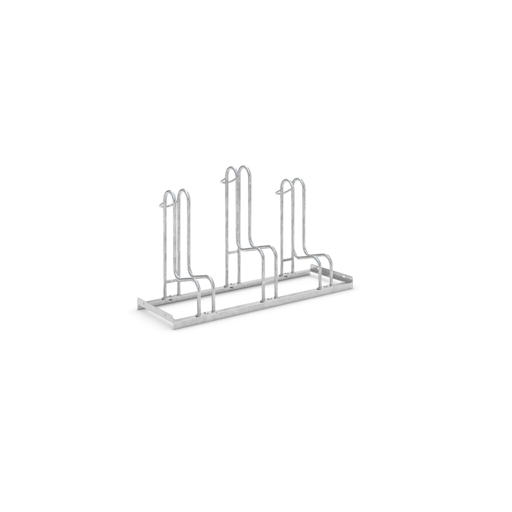 Portabiciclette wsm® 4000 BR, 1 lato, zincato a caldo, interasse 390 mm, 3 posti Immagine del prodotto: Portabiciclette wsm® 4000 BR, 1 lato, zincato a caldo, interasse 390 mm, 3 posti