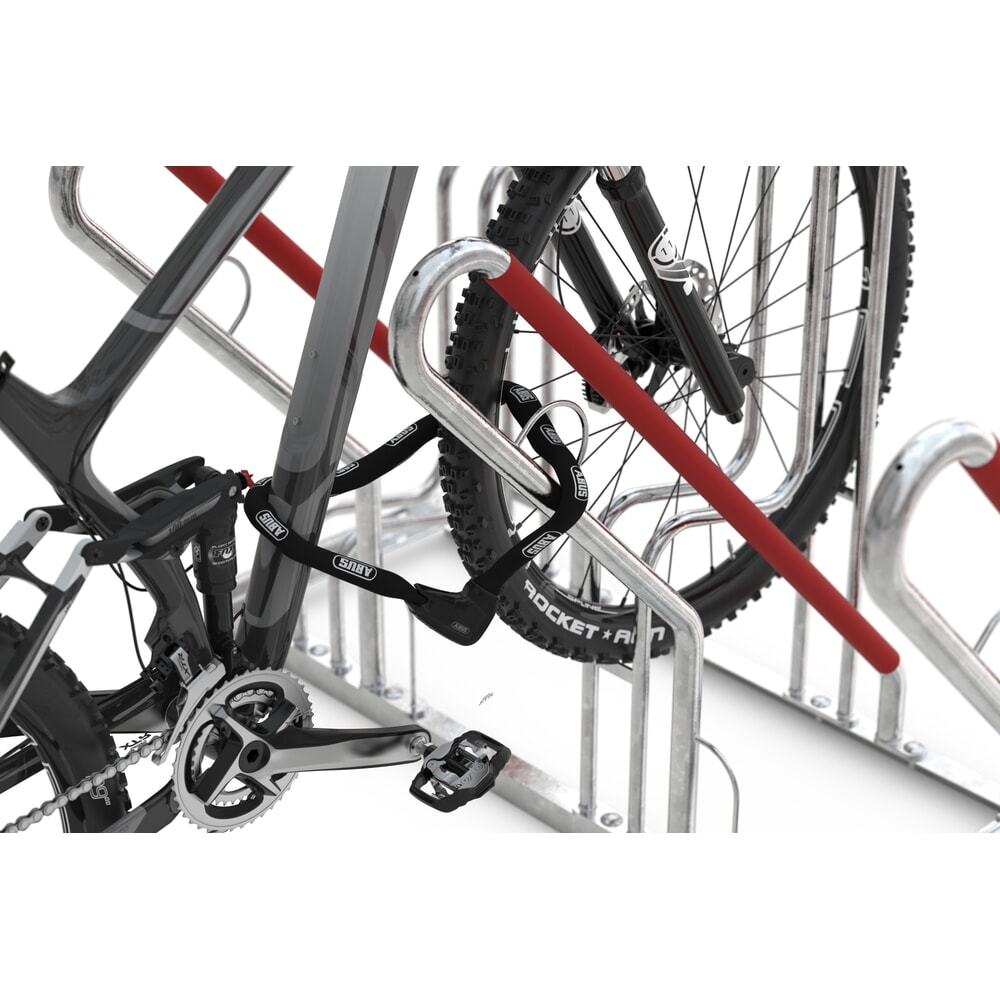Immagine del prodotto n. 2: Rastrelliera per biciclette wsm® 4500 XBF, con staffa di appoggio, zincato a caldo, caricamento da un lato, 2 posti, interasse 500 mm