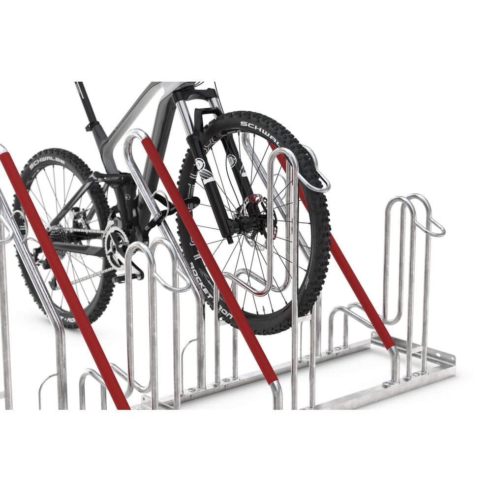 Immagine del prodotto n. 4: Rastrelliera per biciclette wsm® 4500 XBF, con staffa di appoggio, zincato a caldo, caricamento da un lato, 2 posti, interasse 500 mm