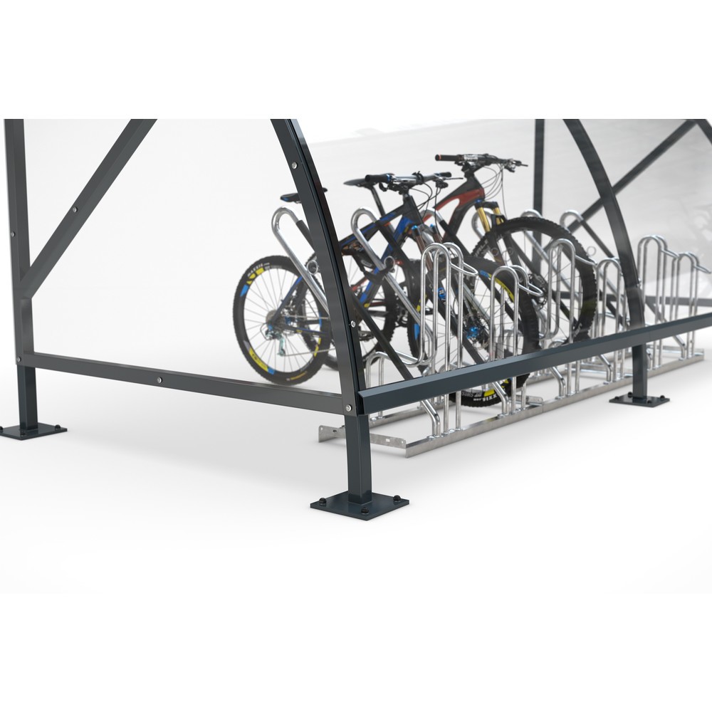 Immagine del prodotto n. 4: Tettoia wsm® BAMBERG in design ad arco tondo, larghezza 16.450 mm, bianco grigiastro