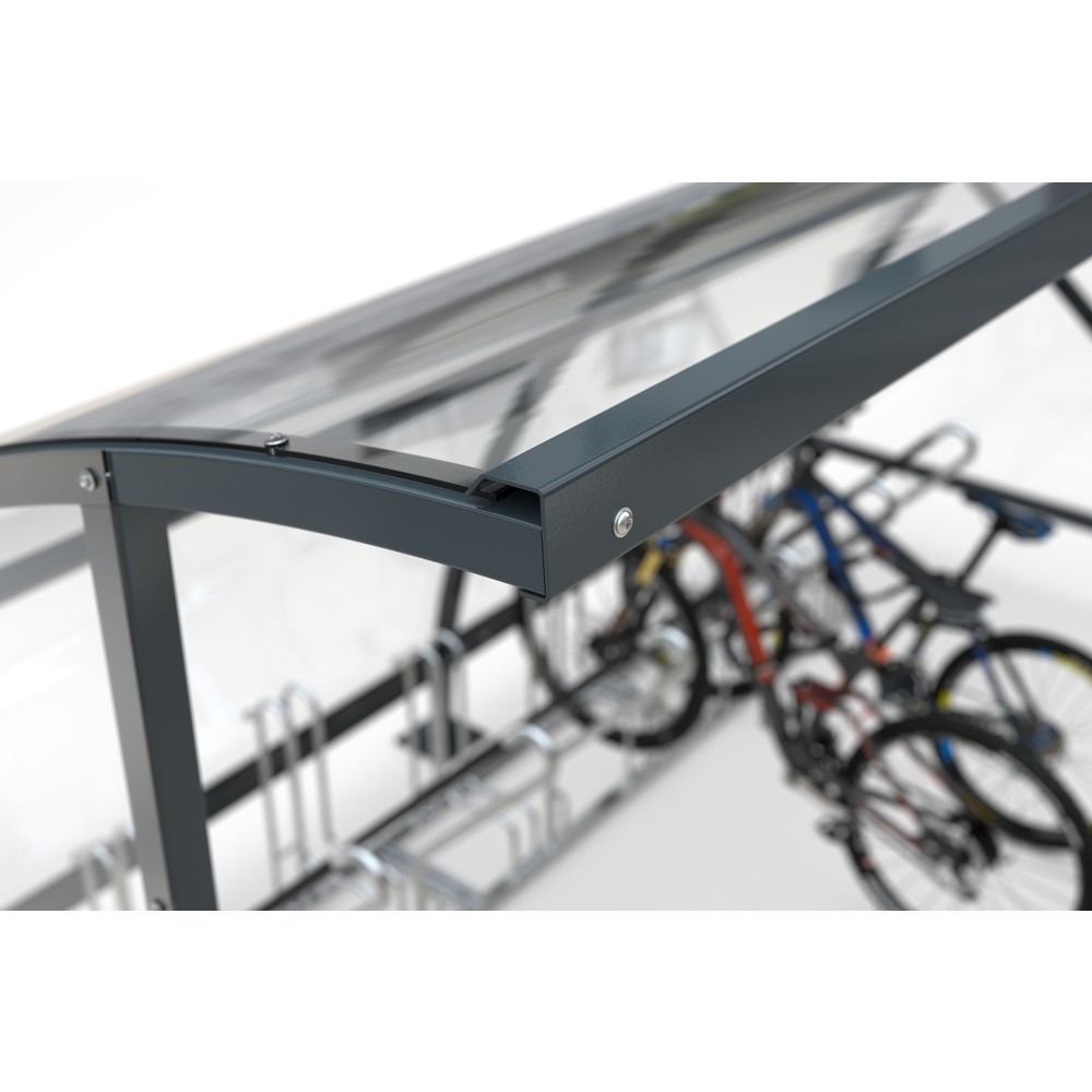 Immagine del prodotto n. 5: Tettoia wsm® BAMBERG in design ad arco tondo, larghezza 16.450 mm, bianco grigiastro