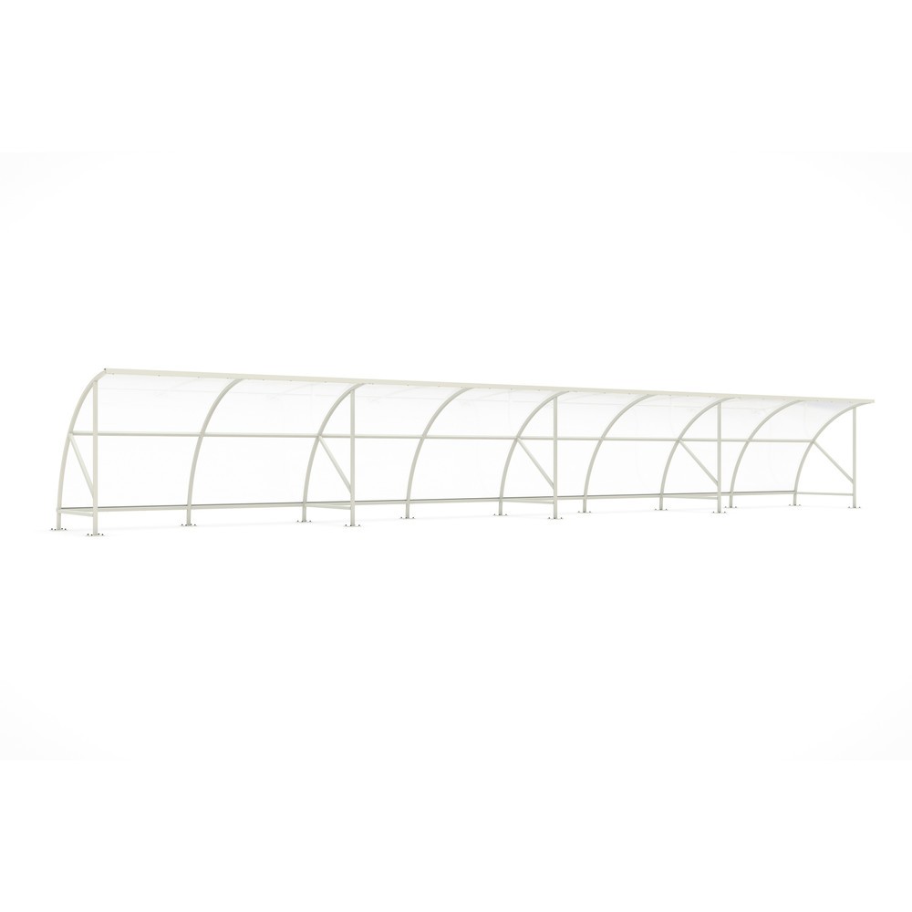 Immagine del prodotto: Tettoia wsm® BAMBERG in design ad arco tondo, larghezza 16.450 mm, bianco grigiastro