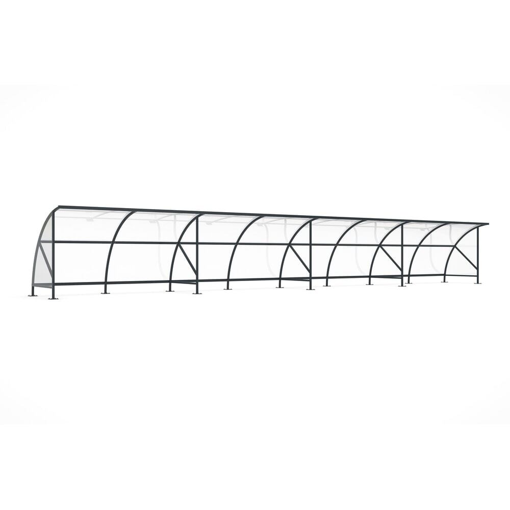Immagine del prodotto: Tettoia wsm® BAMBERG in design ad arco tondo, larghezza 16.450 mm, grigio antracite