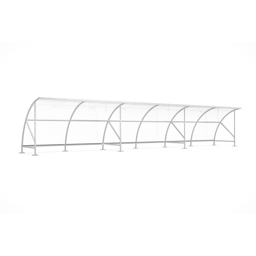 Immagine del prodotto: Tettoia wsm® BAMBERG in design ad arco tondo, larghezza 12.350 mm, zincata