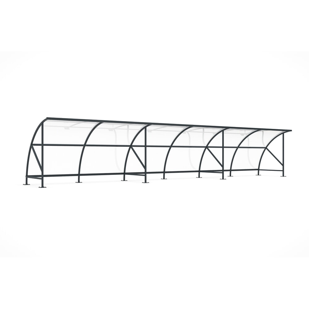 Immagine del prodotto: Tettoia wsm® BAMBERG in design ad arco tondo, larghezza 12.350 mm, grigio antracite
