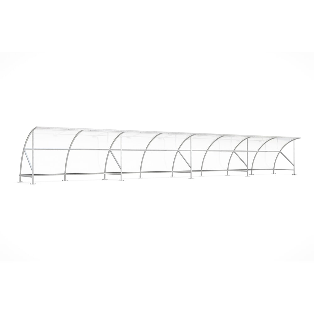 Immagine del prodotto: Tettoia wsm® BAMBERG in design ad arco tondo, larghezza 16.450 mm, zincata